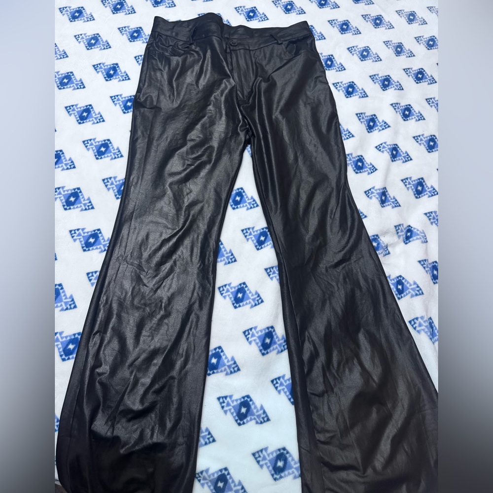 Black Faux Leather Pants